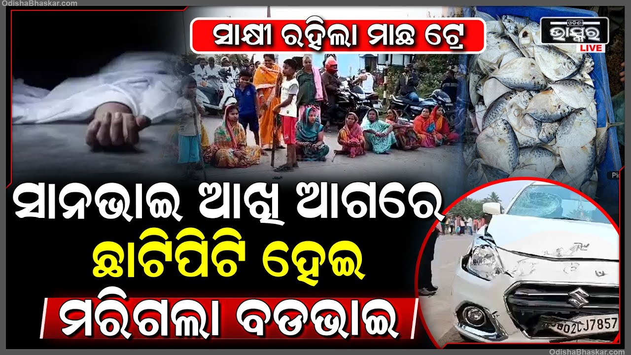 ମାଛ ବେପାର ସାରି ଫେରୁଥିଲେ, ଛକରେ ପିଟିଲା କାର, ସାନଭାଇ ଆଖି ଆଗରେ ଜୀବନ ଛାଡିଲା ବଡଭାଇର