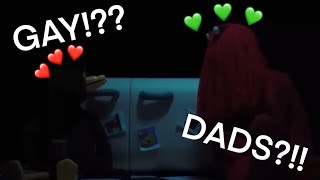 Duck and Red guy being gay dads. Dhmis