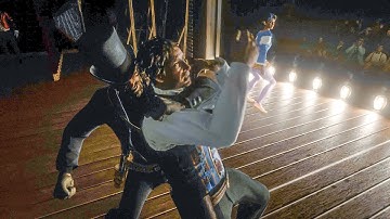 Arthur visits the backstage of the Benjamin Lazarus show | RDR2