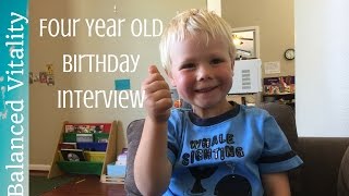 Happy Birthday Timothy | Fourth Birthday Interview
Get to know Timothy at four years old.
Connect with me!
- On Facebook: https://www.facebook.com/balancedvitalitywithlaura
- My Homeschool Blog: https://homeschoolingatjesusfeet.wordpress.com
- My (Mainly) Devotional Blog: https://jesusfeet.wordpress.com
*Disclaimer* I am a card maker and demonstrator with Stampin Up. Any links I share will be directly to my business website there. If youre interested in card making and sharing paper encouragement with others, feel free to check it out.
Stampin Up: http://balancedvitality.stampinup.net Happy Birthday Timothy | Fourth Birthday Interview