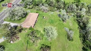 Drone footage of storm damage in Henagar