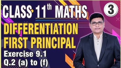 Differentiation Part 3 | First Principle | Exercise 9.1 Q. 2 ( a To f ) | Class 11th Maths II
