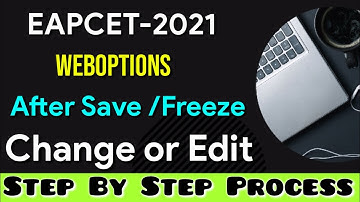 eapcet how to change Weboptions| add or remove Weboptions in eapcet after freeze/Save | eamcet edit