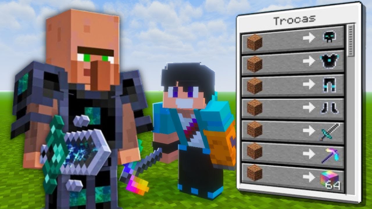 Minecraft mas VILLAGERS trocam AVARITIA!