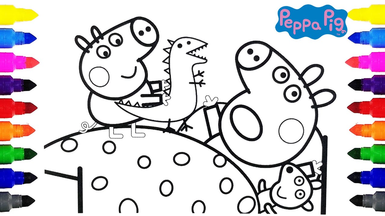 Peppa Pig Sleeping Time Coloring for Kids YouTube