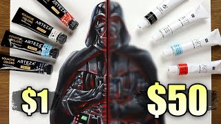 $1 vs $50 GOUACHE | Which is WORTH IT..? | DARTH VADER