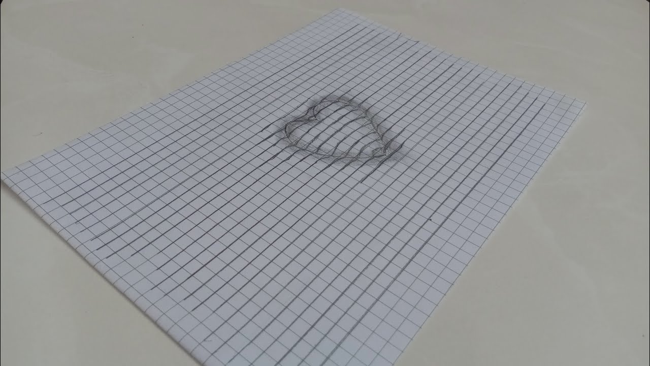 Cách vẽ 3d Trái tim ngục tù chỉ bằng bút chì là xong, vẽ tranh 3d, Drawing 3D 