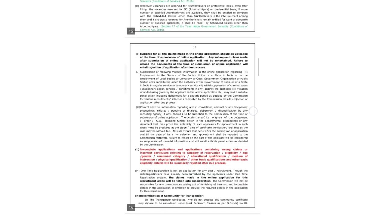 VAS NOTIFICATION # TNPSC