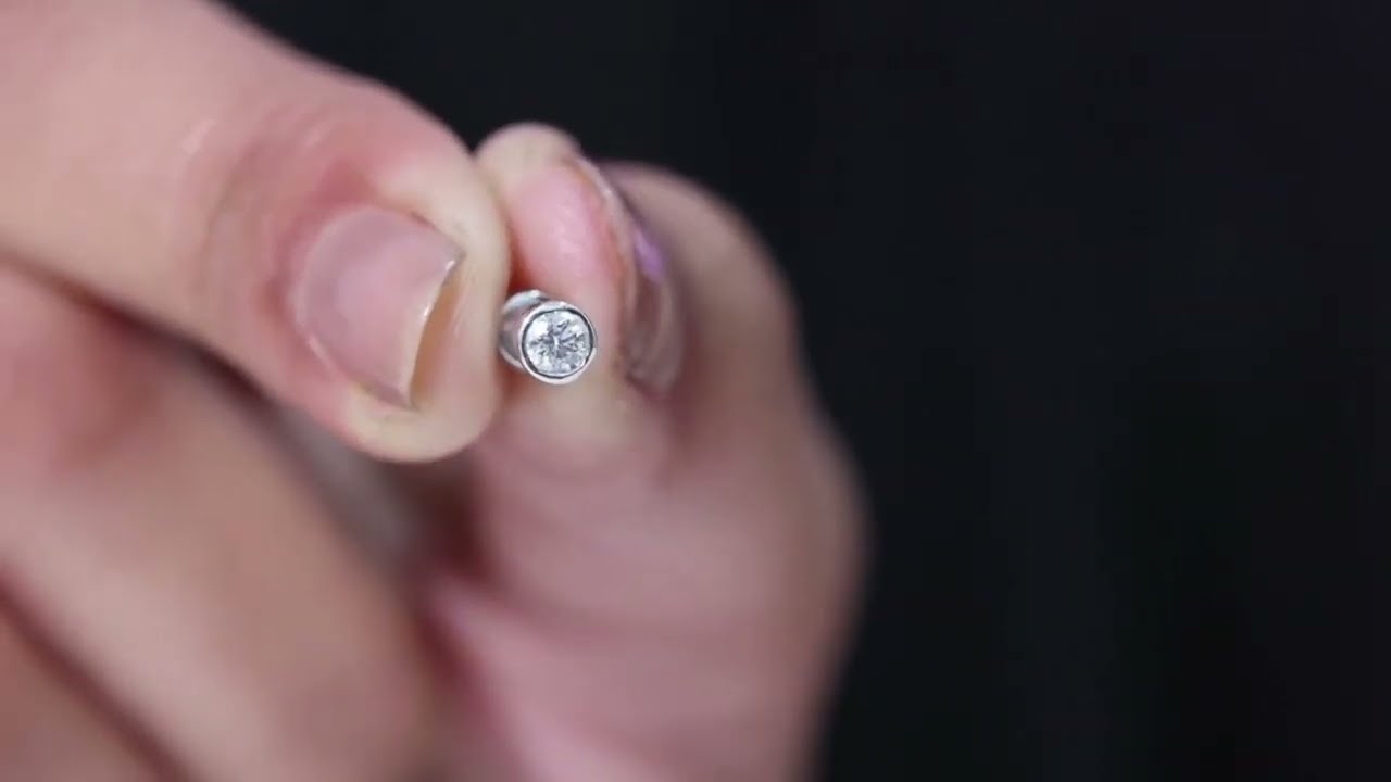 Dainty Moissanite Helix Earring, Moissanite Tragus Conch Cartilage Earring