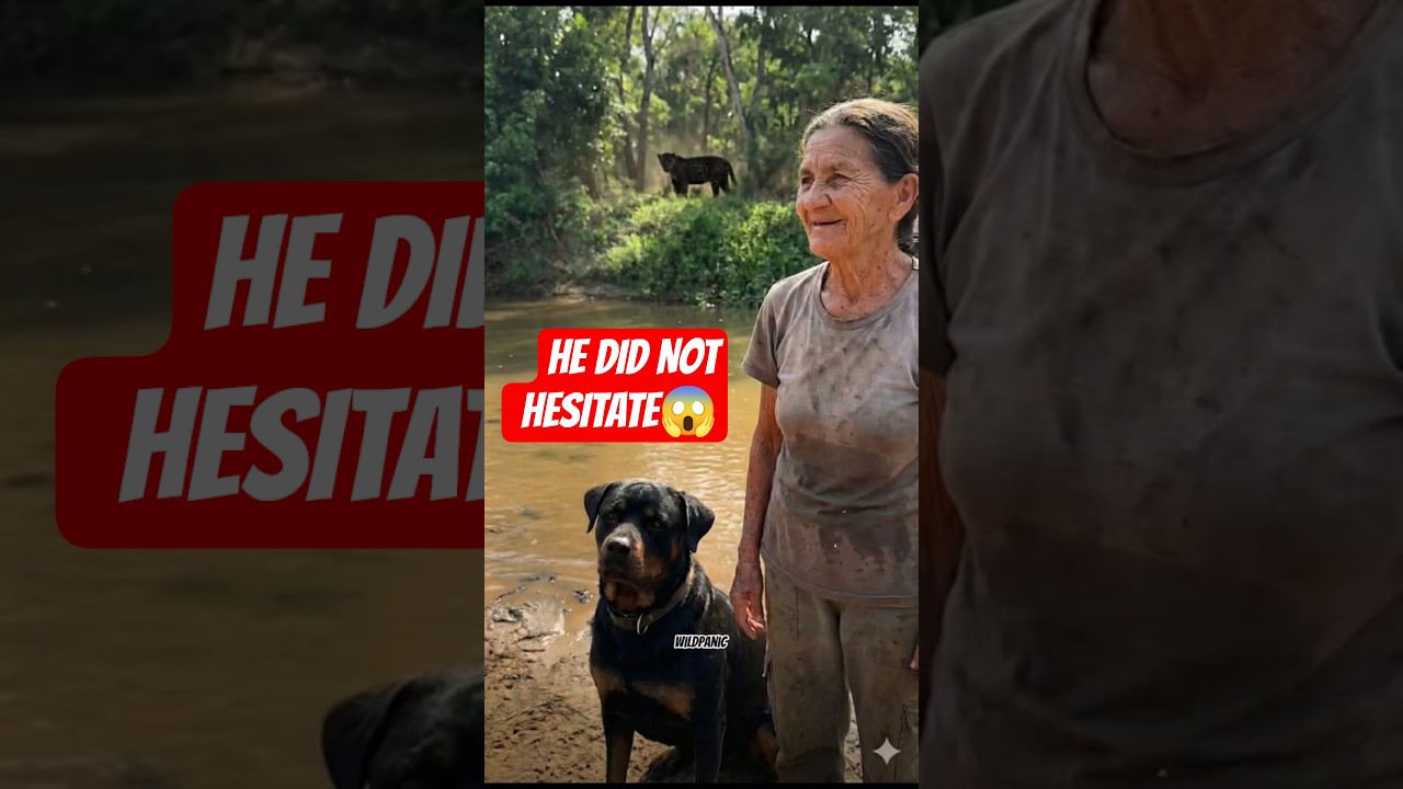 Dog Protects Woman From Wild Predator by the River