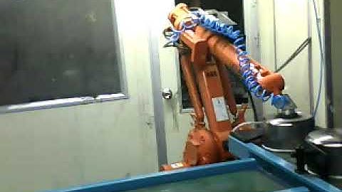 Sunglory polish cooking pot  by rotary polishing machine and robot