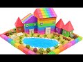 DIY Miniature House #43 - How To Make Beautyful Villa has Swimming pool from Kinetic Sand &amp; Slime