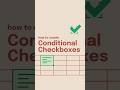 Conditional Checkbox #exceltips #exceltutorial #excelformula #dataanalysis #youtubeshorts #data