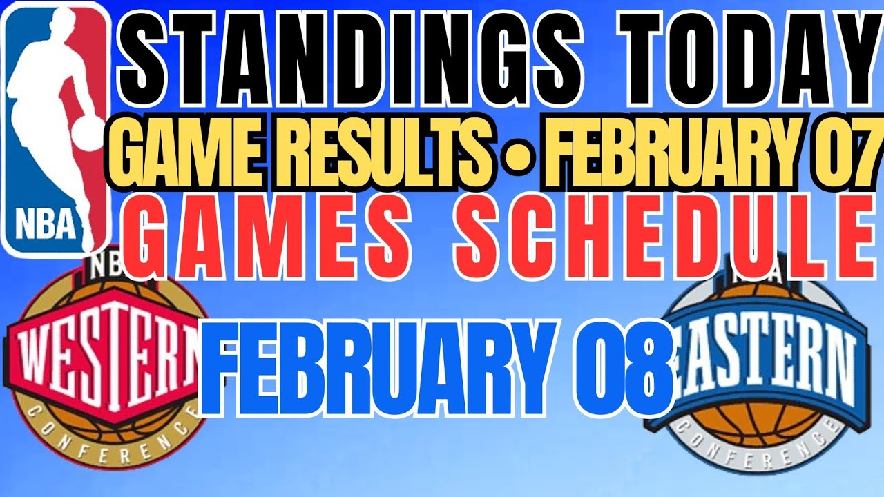 NBA STANDINGS TODAY as of February 07, 2026 | NBA SCHEDULE FEBRUARY 08, 2026 