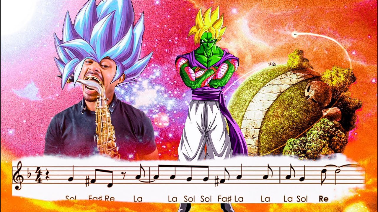 Sax alto  - "Dragon Ball Z": partitura com notas.