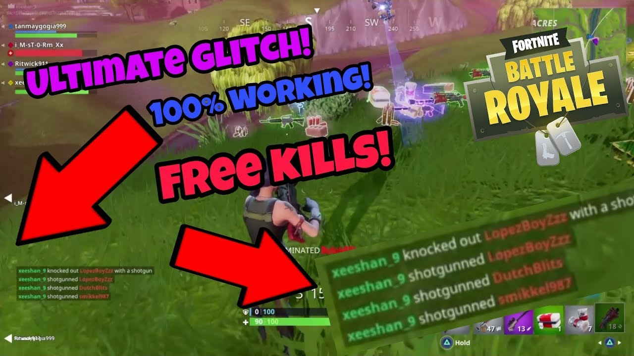 Fortnite Battle Royale Glitch New Free Kills Glitch On Ps4 Xbox - fortnite battle royale glitch new free kills glitch on ps4 xbox one