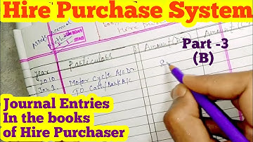 How to pass journal entries in the books of hire purchaser ll B.Com Sem 1 ll Deepak Sinha Dhanbad ll