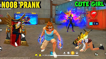 Noob Prank With Random Cute Girl 😍 New Legendary Ace Bundle 👿 Funny Noob Prank ⚡ Garena Free Fire 🔥