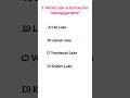 PYQS on the Lakes of India #ssc #jkssb #banking #rrb #viralshort