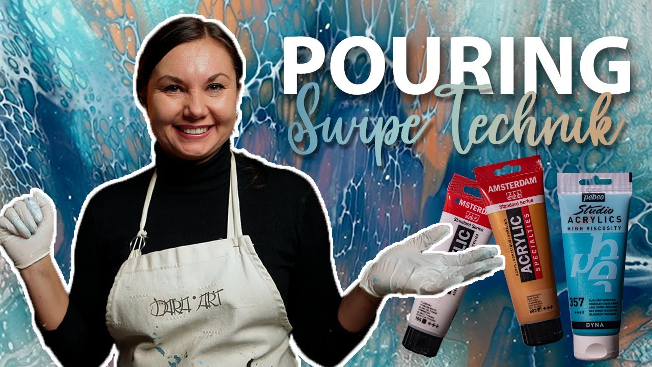 Acrylic Pouring Techniken | Ich teste die Swipe Technik aus