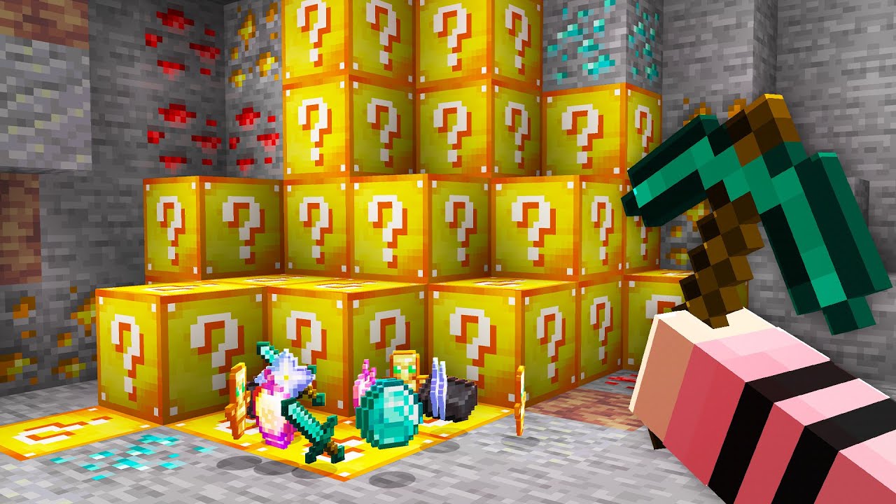 todos os minérios do minecraft são LUCKY BLOCKS