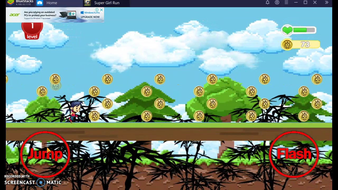 Mobile App Games Super Girl Run Mobile App Game Playing Demo Level 1 YouTube