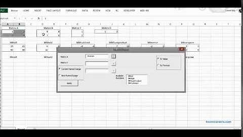 MidasTech Matrix Operations Excel Application Tutorial - General Excel Applications Video 1