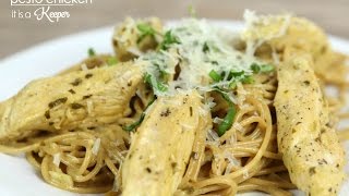 Creamy One Pot Pesto Chicken and Pasta