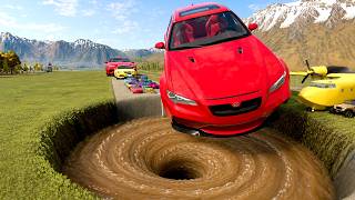 💥 BIG & SMALL CARS vs MONSTER PIT #24 🕳️🚀 | BeamNG.drive Crash Challenge | Impala BeamNG screenshot 2