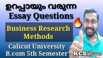 Sure Essay Questions|Business Research Methods|Calicut University B.com/BBA 5th Semester