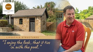 He Put Flagstone on His Custom Shed