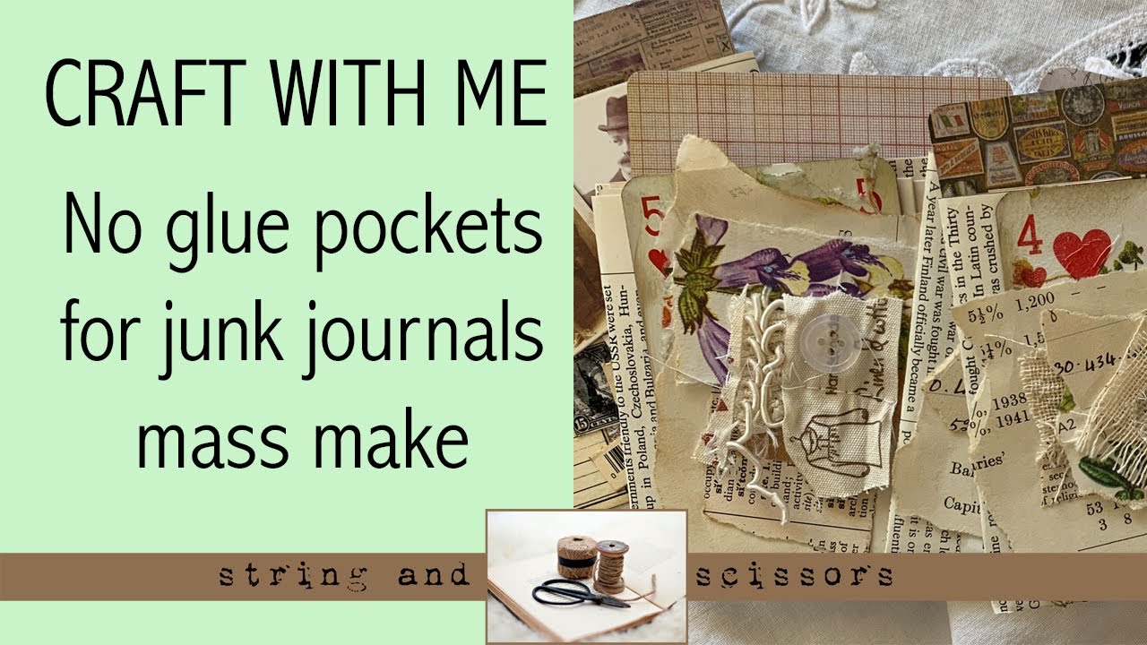 Craft with me: No glue pockets for junk journals - mass make - YouTube