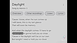 Daylight- Maroon 5 / edit audio   slowed n reverb (tiktok version)