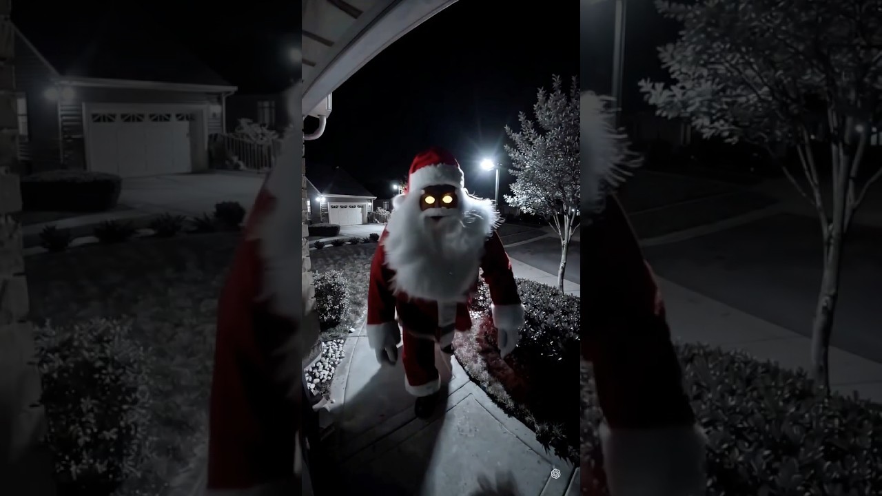 Terrifying Santa Claus caught on CCTV 