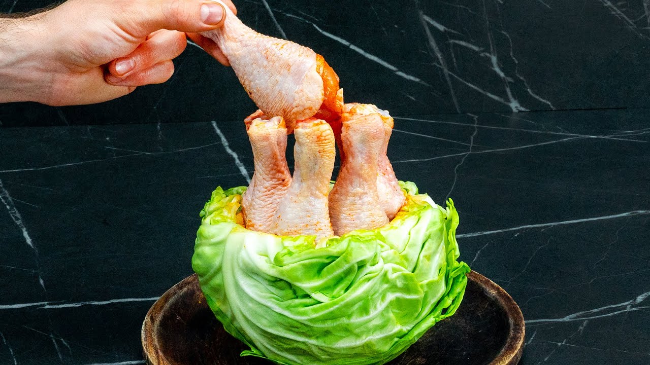 I cooked chicken legs in cabbage. I have never eaten anything tastier ...