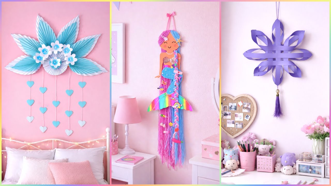 Easy Room Decor Ideas You Can Make at Home ️🩷 Paper Wall Decor ...