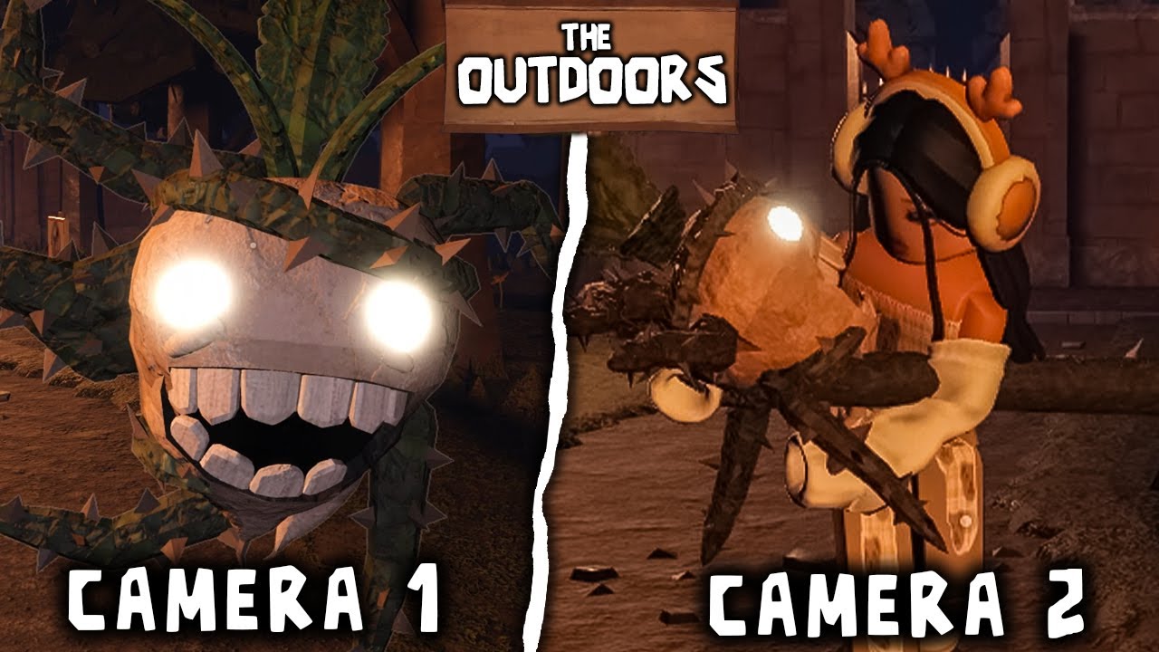 Deaths from All Mobs: DOORS The OUTDOORS (Camera 1 Vs Camera 2)