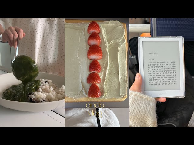 피스타치오 롤케이크 만들기,대바늘 수업 듣고,이북 리더기 구입! 알바일상..