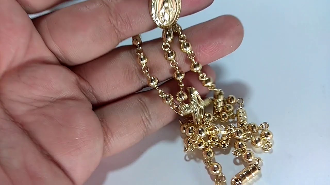 cadena tipo rosario en oro 18k ley 750 by colombia