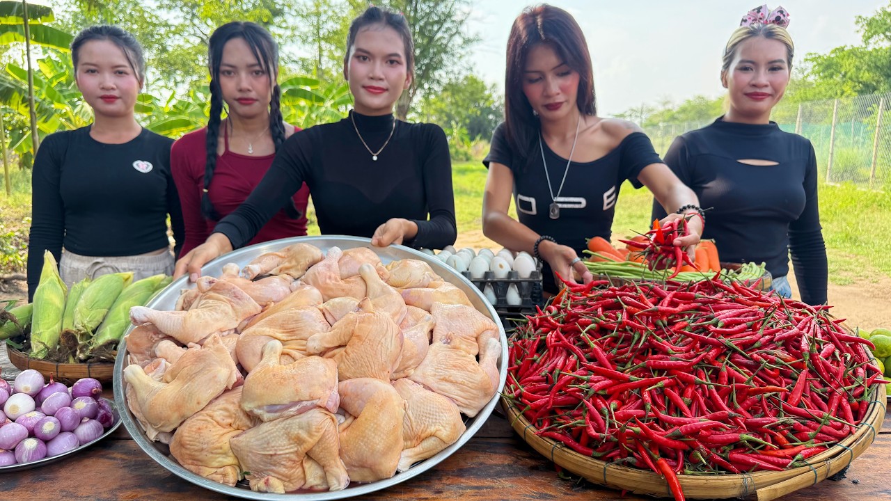 Amazing cooking chicken and chili deep fried recipe
