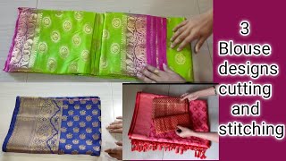 3 Paithani Blouse Back Neck Design Cutting and Stitching Silk Saree Blouse Design screenshot 2