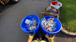 Recycling pickup on a BUSY DAY, we almost pack out the truck | POV 