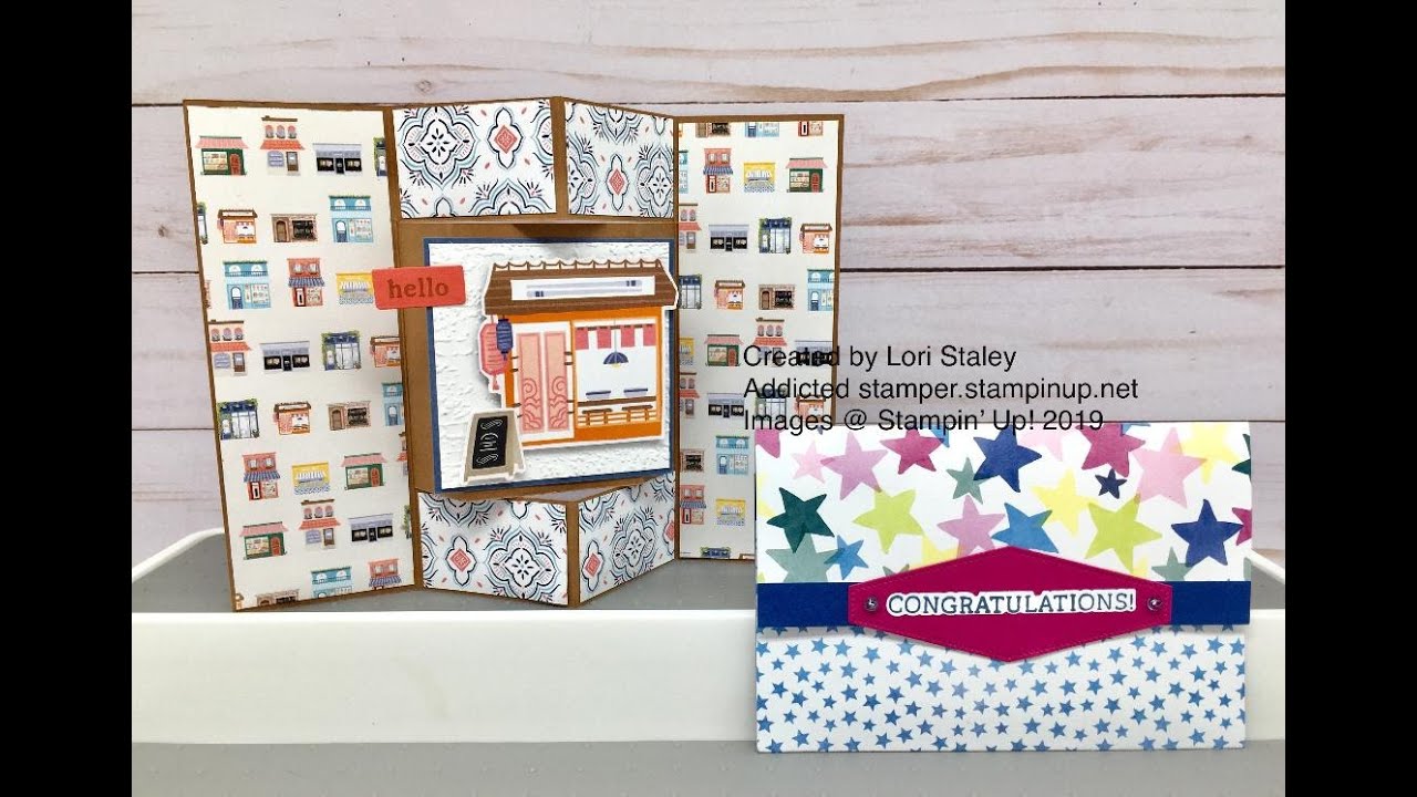 A Fun Fold with Stampin' Up! Les Shoppes and a Gift Card Holder with ...