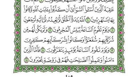 030  سورة الروم بصوت فضيلة الشيخ على الحذيفى + ترجمة فرنسية لمعانى الآيات