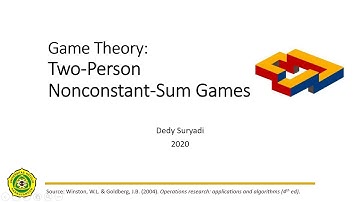Game Theory 11.3 Two-Person Nonconstant-Sum Games