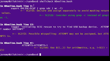 Shellcheck:  a shell script linter -- quick intro