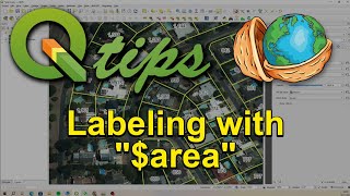 QGIS - Labelling with $area