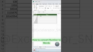 Convert Number to Words @EXCELERATOR_SN #excel #exceltip #exceltutorial #exceltricks #short #shorts