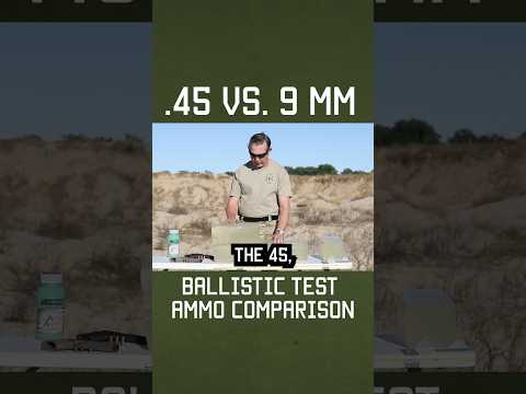 .45 vs. 9mm ballistic test ammo comparison #military #shorts