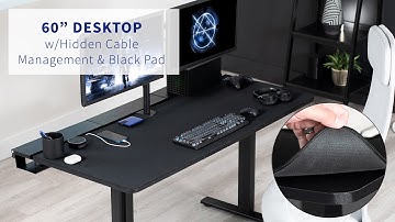 DESK-TOP3 60" x 30" Concealed Cable Table Top with Full-Size Pad by VIVO